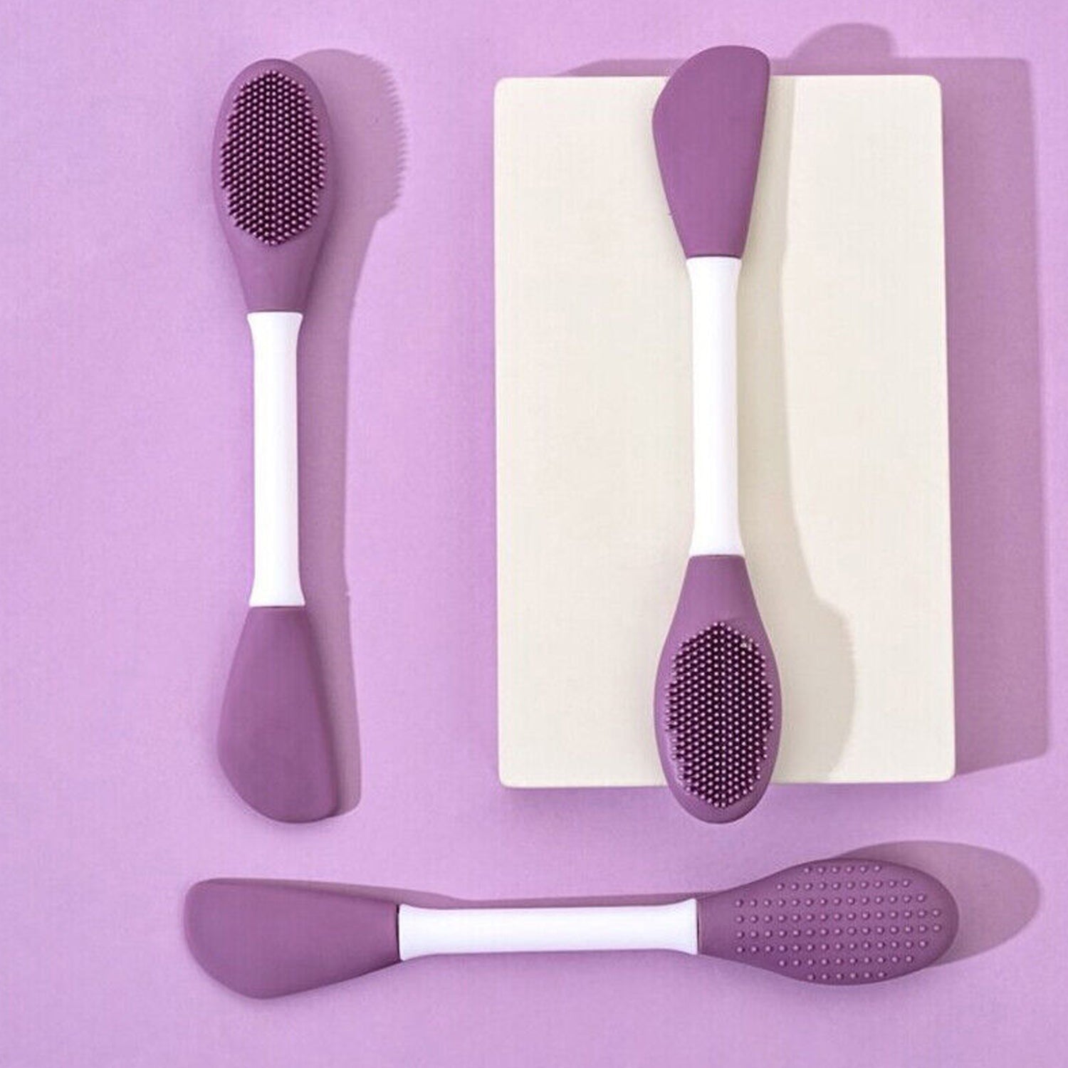 12532 Double-headed Silicone Mask Brush Face Cleansing and Applying Mud Mask Beauty Salon Special Brush Smear Tool Facial Scrub Silicone Wash Scrubber Face Tools (1 Pc) 12532 Double-headed Silicone Mask Brush Face Cleansing and Applying Mud Mask Beauty Salon Special Brush Smear Tool Facial Scrub Silicone Wash Scrubber Face Tools (1 Pc)
